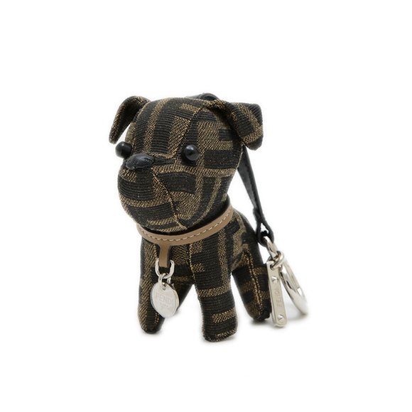 Fendi ITO Bag Charm FF Jacquard Beige Black 7AP064 - Picture 1 of 5